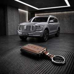 GWM Tank 500 New Elite Series Metallic Car Key Case Luxury Zinc Alloy Protection Case(Brown)