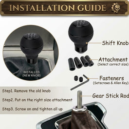 Gear Knob 5 Speed Black Universal Gear Shift Knob Manual Transmission Shifter Lever Stick