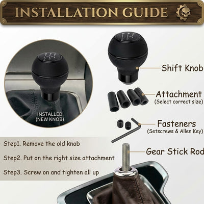 Gear Knob 5 Speed Black Universal Gear Shift Knob Manual Transmission Shifter Lever Stick