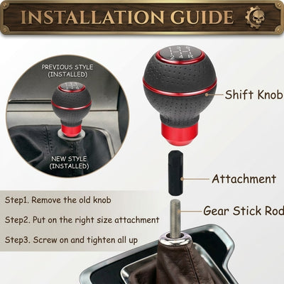 Gear Knob 5 Speed Red Universal Gear Shift Knob Manual Transmission Shifter Lever Stick