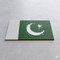 1 Pc Universal Pakistan Flag  Anti Skid Non-Slip Dashboard Matt in Premium Quality