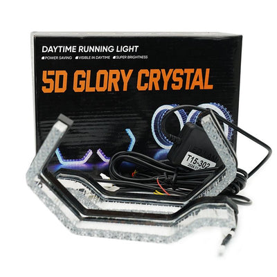 Universal Angel Eyes Retrofit APP Control RGB Crystal LED for Car Headlight 2 Pcs Set