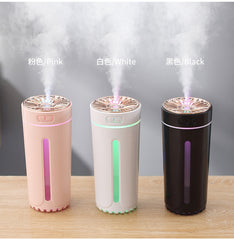 Wireless Air Humidifier Colorful lights Purifier 800mAh Rechargeable Cool Mist Maker For Car, Offices, And Home(Pink)