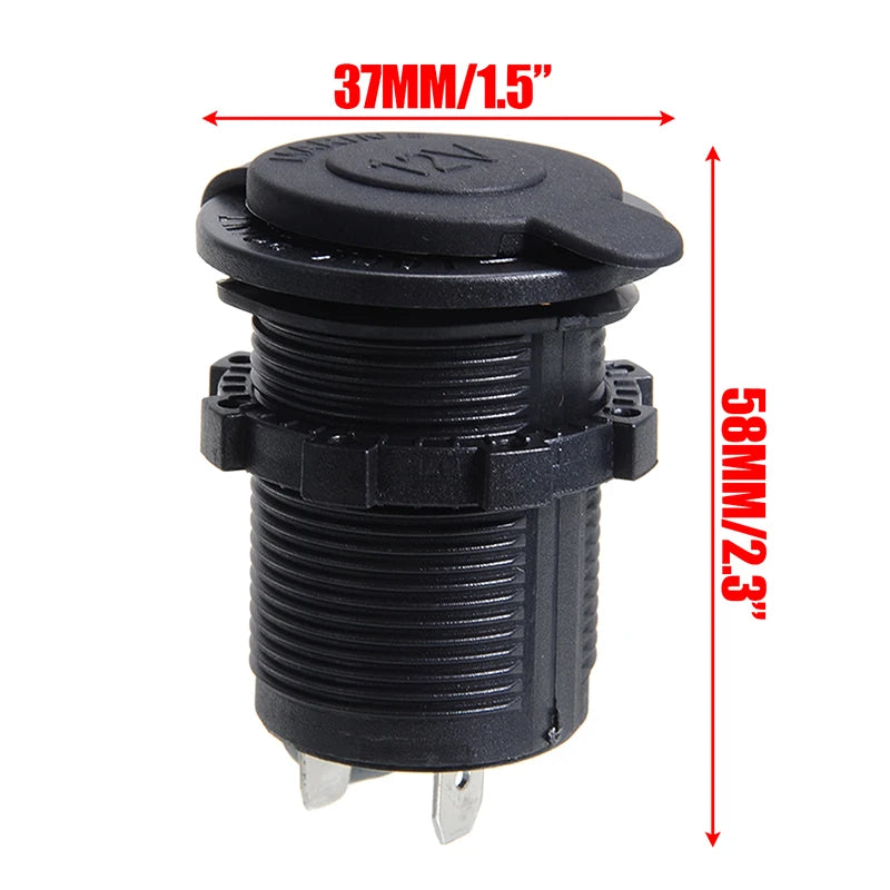 Car Cigarette Lighter Socket Power Plug Car Accessories Heat Resistant Plastic Power Socket 1 Pc