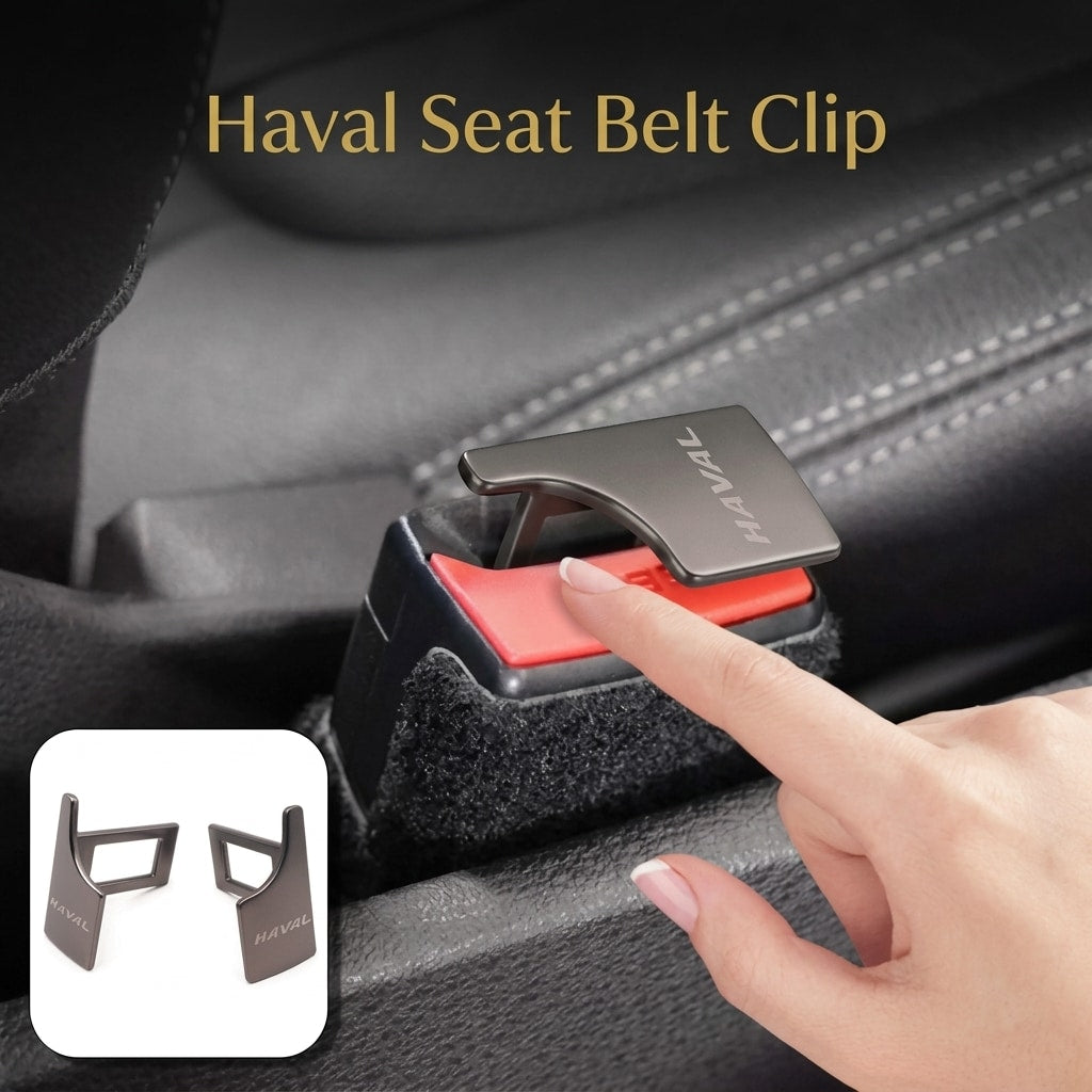 Haval Logo Metal Seat Belt Clip Metallic Grey 2 Pcs Set