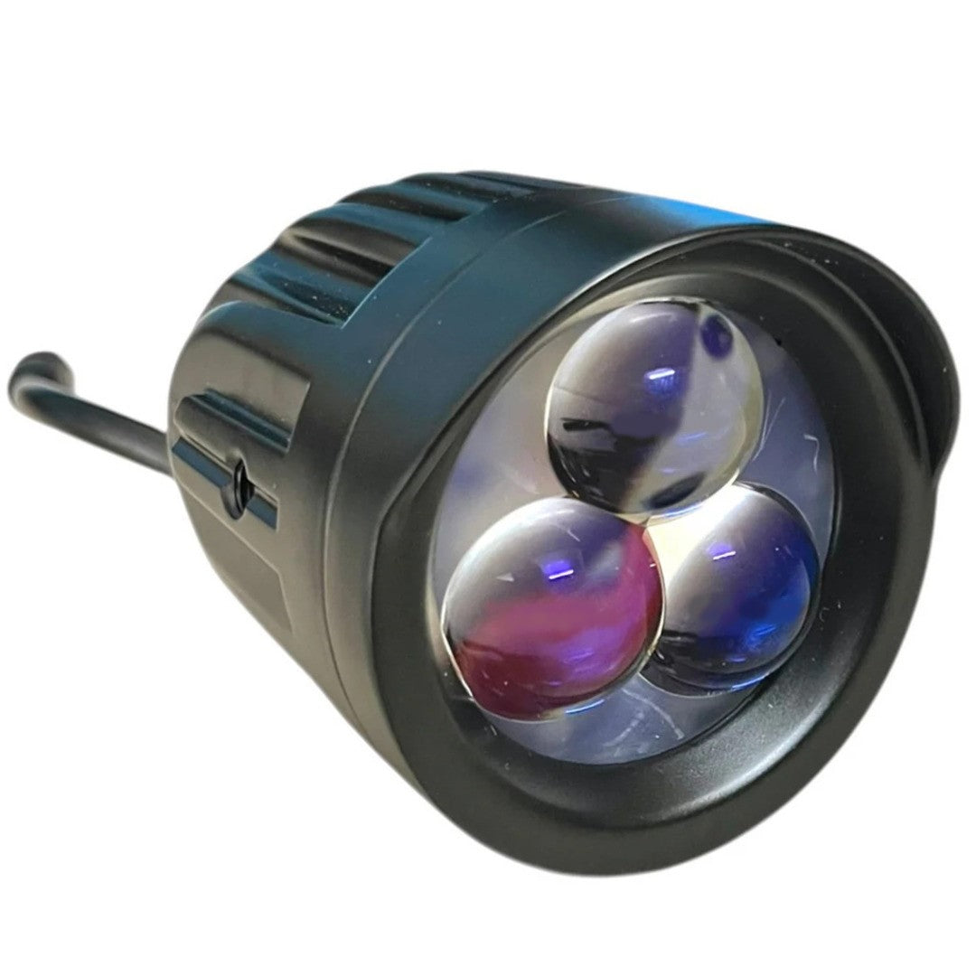 1 Pc HJG 120W 3 Lens Projector Fog Lights Dual Color With Devil Eye Function For All Bikes, Cars - Jeep