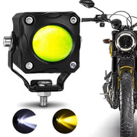 1 Pc HJG 60W Mini Projector Driving Fog Lights Three Color With Devil Eye Function For All Bikes, Cars - Jeep