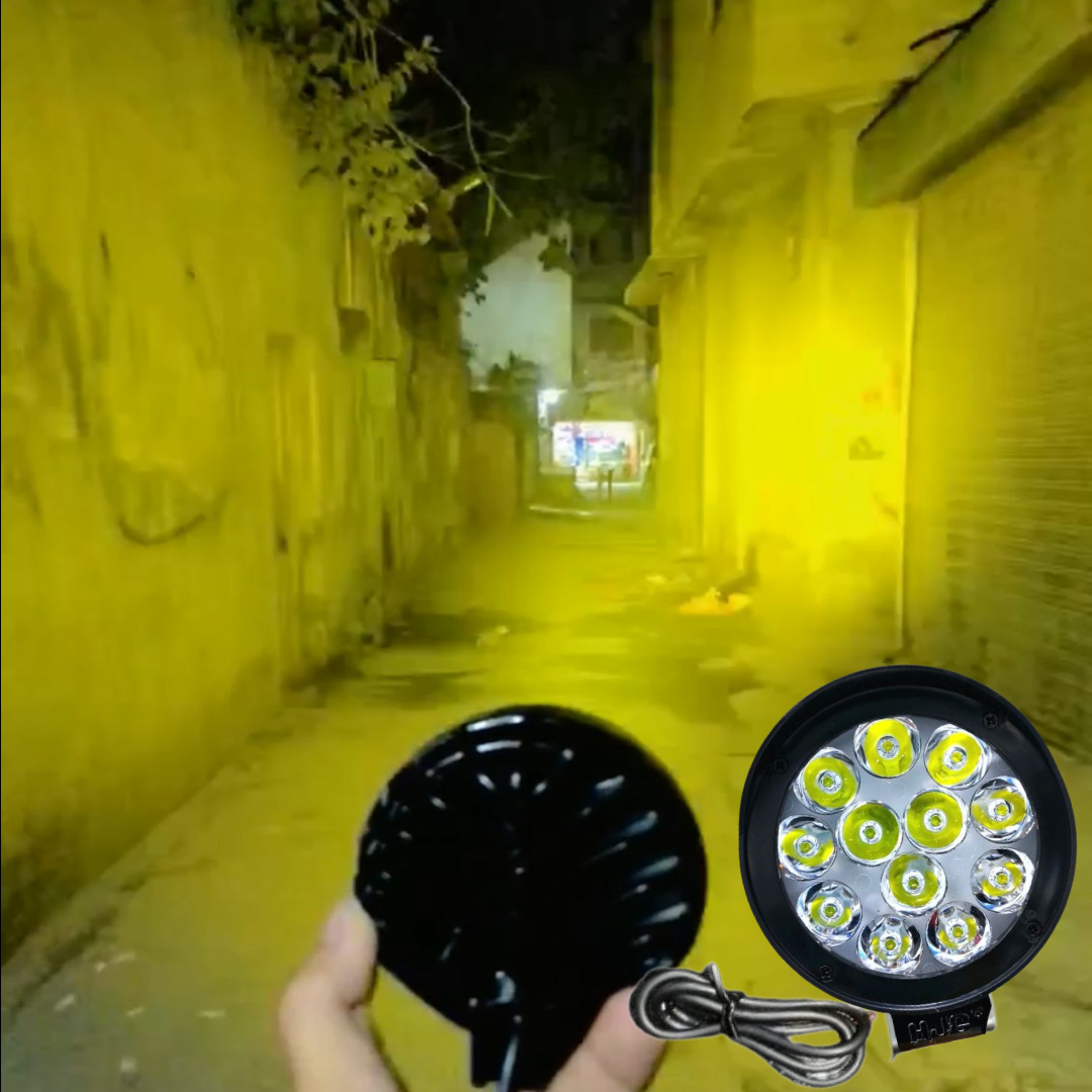 2 Pcs Set HJG 12 SMD Dual Colour Light Fog Lamp For Bike - Car