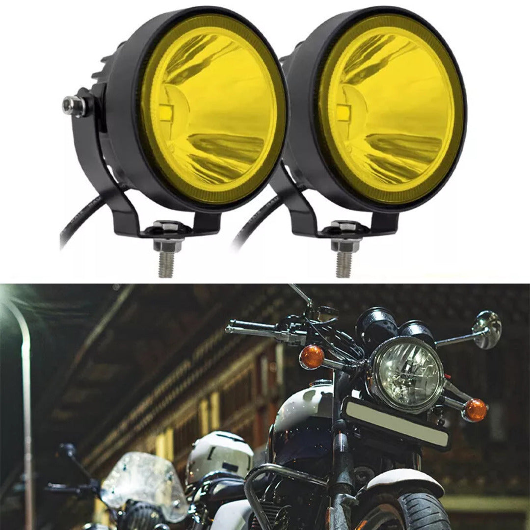 2 Pcs Set HJG 20W Floodlight Yellow Color Beam Fog Light