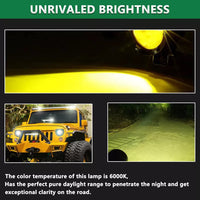 2 Pcs Set HJG 20W Floodlight Yellow Color Beam Fog Light