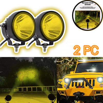 2 Pcs Set HJG 20W Floodlight Yellow Color Beam Fog Light