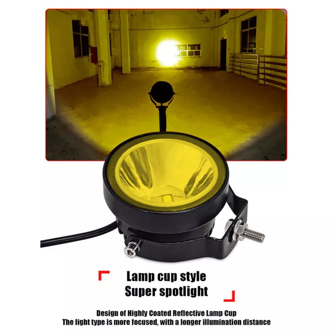 2 Pcs Set HJG 20W Floodlight Yellow Color Beam Fog Light