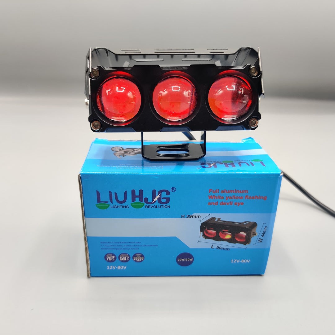 1 Pc HJG 3 Lens Devil Eye Light Dual Color Metal Body