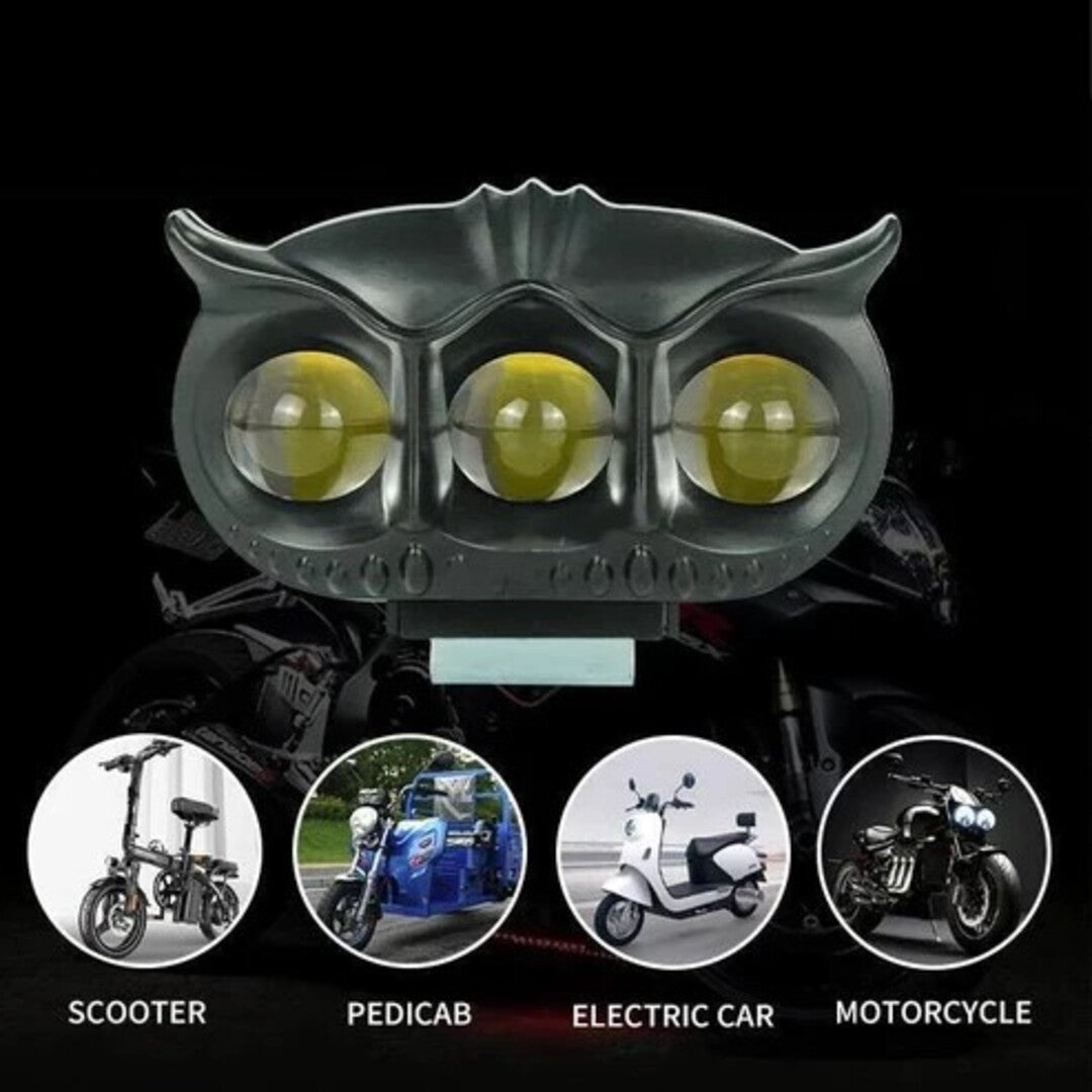 1 Pc ﻿HJG 3 SMD Owl Shape Spotlight Headlight 9D Lens Yellow-White Beam Fog Lights