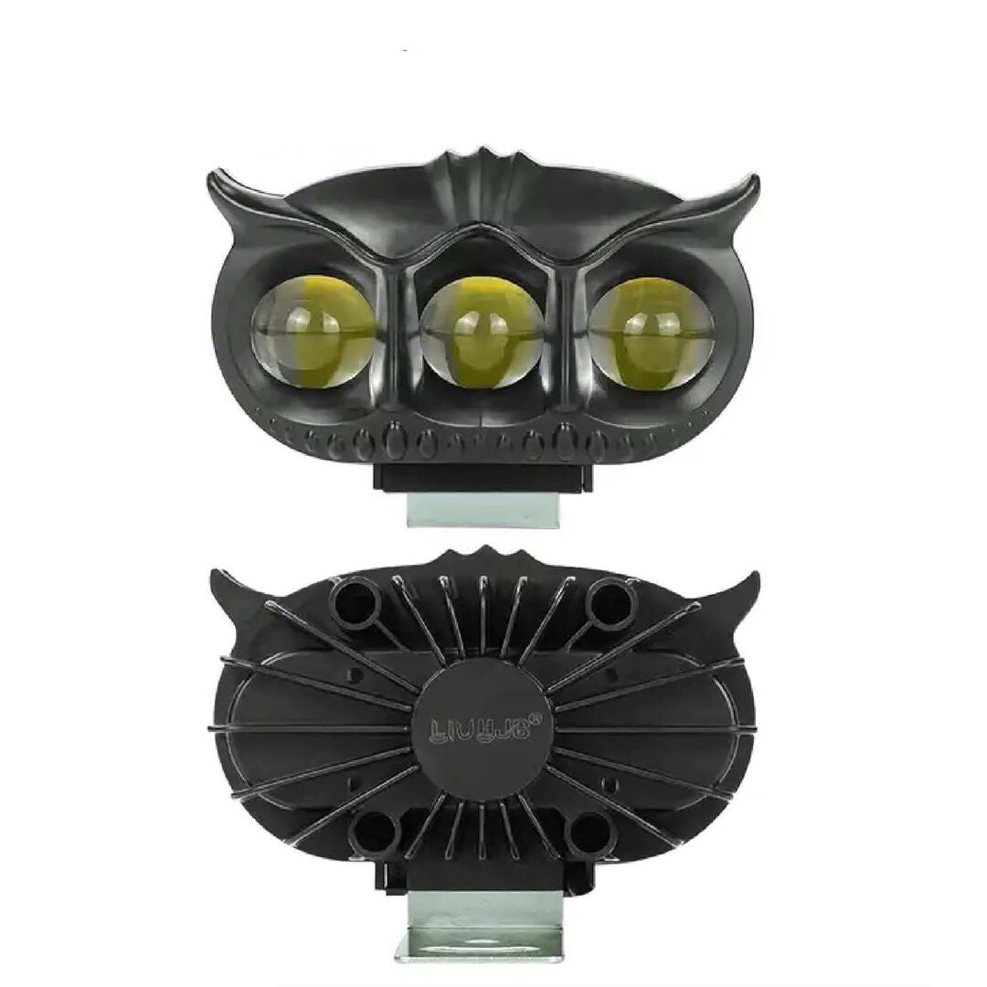 1 Pc ﻿HJG 3 SMD Owl Shape Spotlight Headlight 9D Lens Yellow-White Beam Fog Lights