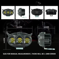 1 Pc ﻿Economy Series 3 SMD Owl Shape Spotlight Headlight 9D Lens Yellow-White Beam Fog Lights