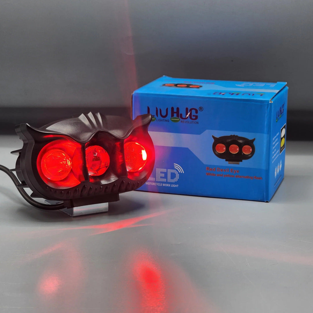 1 Pc ﻿HJG 3 SMD Owl Shape Spotlight Headlight 9D Lens Yellow-White Beam Fog Lights