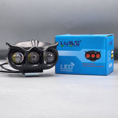 1 Pc ﻿HJG 3 SMD Owl Shape Spotlight Headlight 9D Lens Yellow-White Beam Fog Lights
