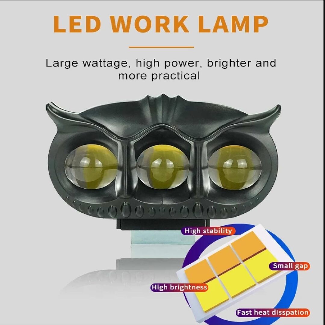 1 Pc ﻿HJG 3 SMD Owl Shape Spotlight Headlight 9D Lens Yellow-White Beam Fog Lights
