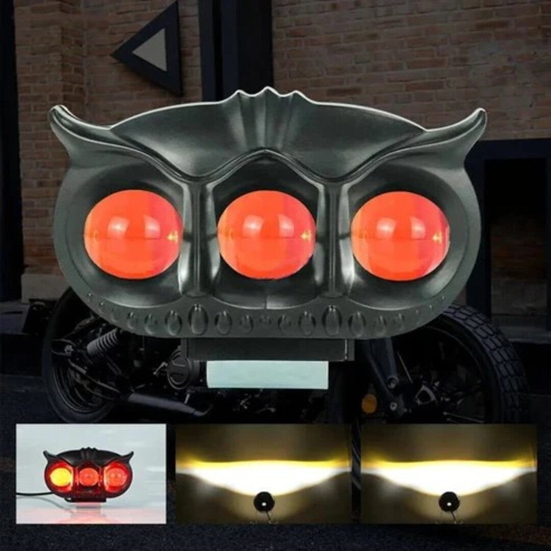 1 Pc ﻿HJG 3 SMD Owl Shape Spotlight Headlight 9D Lens Yellow-White Beam Fog Lights