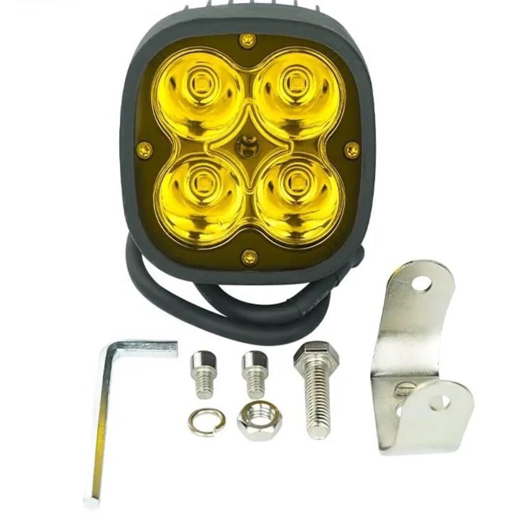 2 Pcs Set HJG 4 SMD Flood Light With Yellow Cover With Relay Wiring