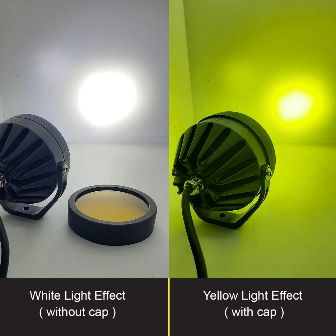 2 Pcs Set HJG 5 SMD Floodlight 100 Watt Cree SMD With Yellow Fog Covers And Wiring Bar Light