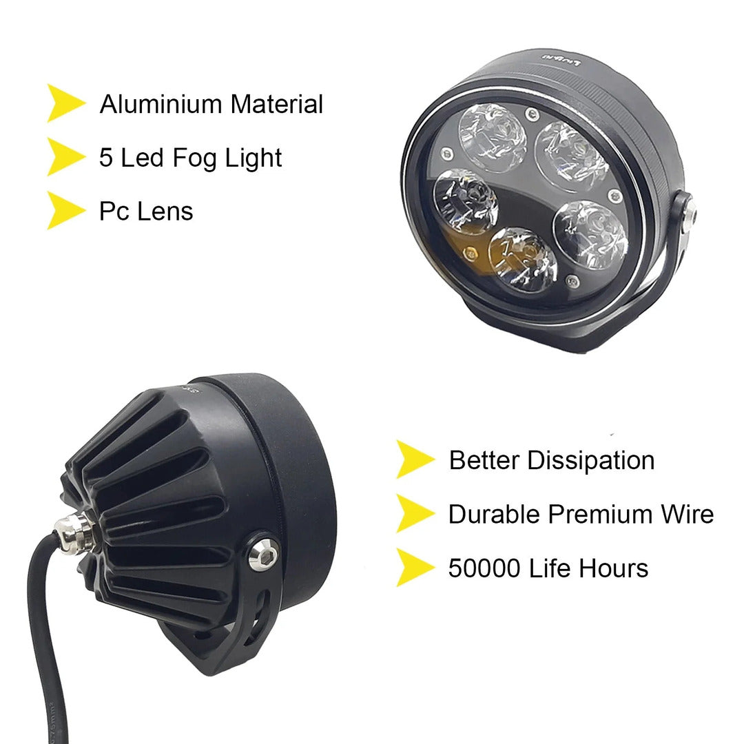2 Pcs Set HJG 5 SMD Floodlight 100 Watt Cree SMD With Yellow Fog Covers And Wiring Bar Light
