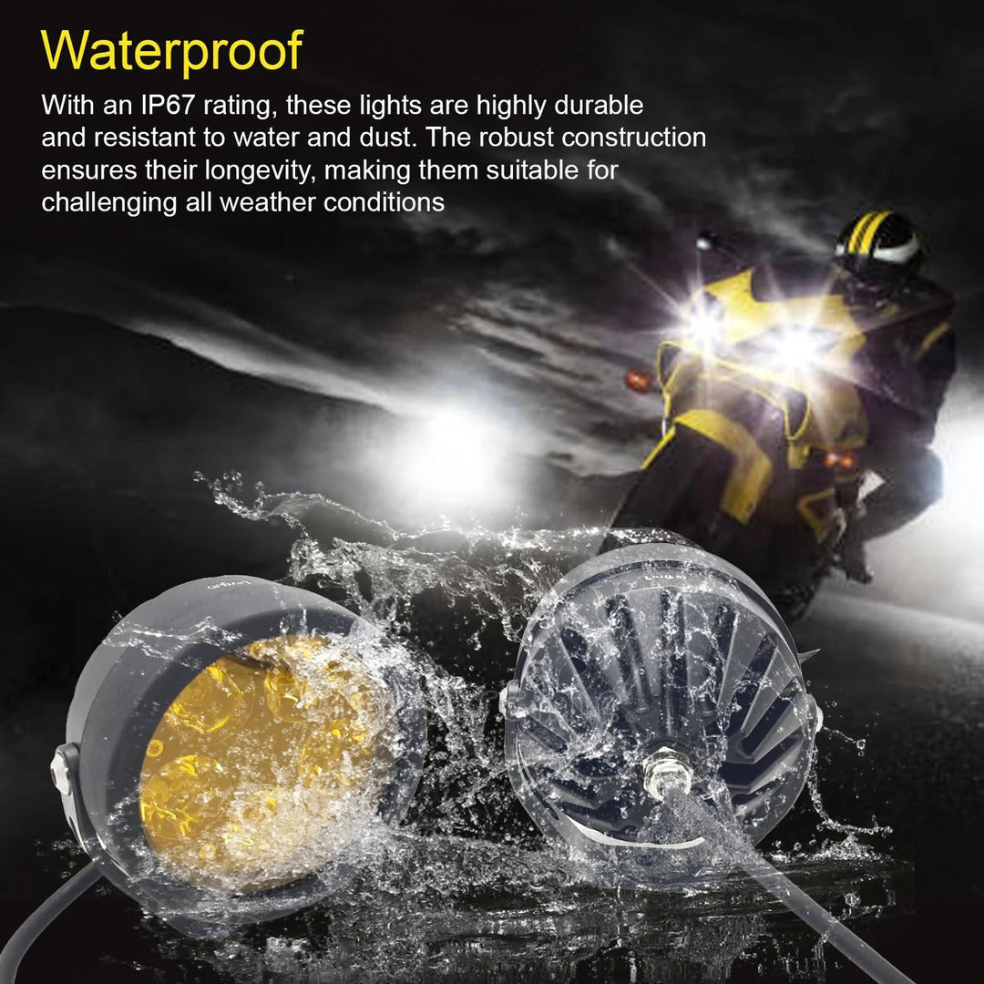 2 Pcs Set HJG 5 SMD Floodlight 100 Watt Cree SMD With Yellow Fog Covers And Wiring Bar Light