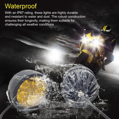 2 Pcs Set HJG 5 SMD Floodlight 100 Watt Cree SMD With Yellow Fog Covers And Wiring Bar Light