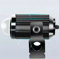 1 Pc HJG 60W Mini Projector Driving Fog Lights With Free Switch Dual Color With Devil Eye Function For All Bikes, Cars - Jeep