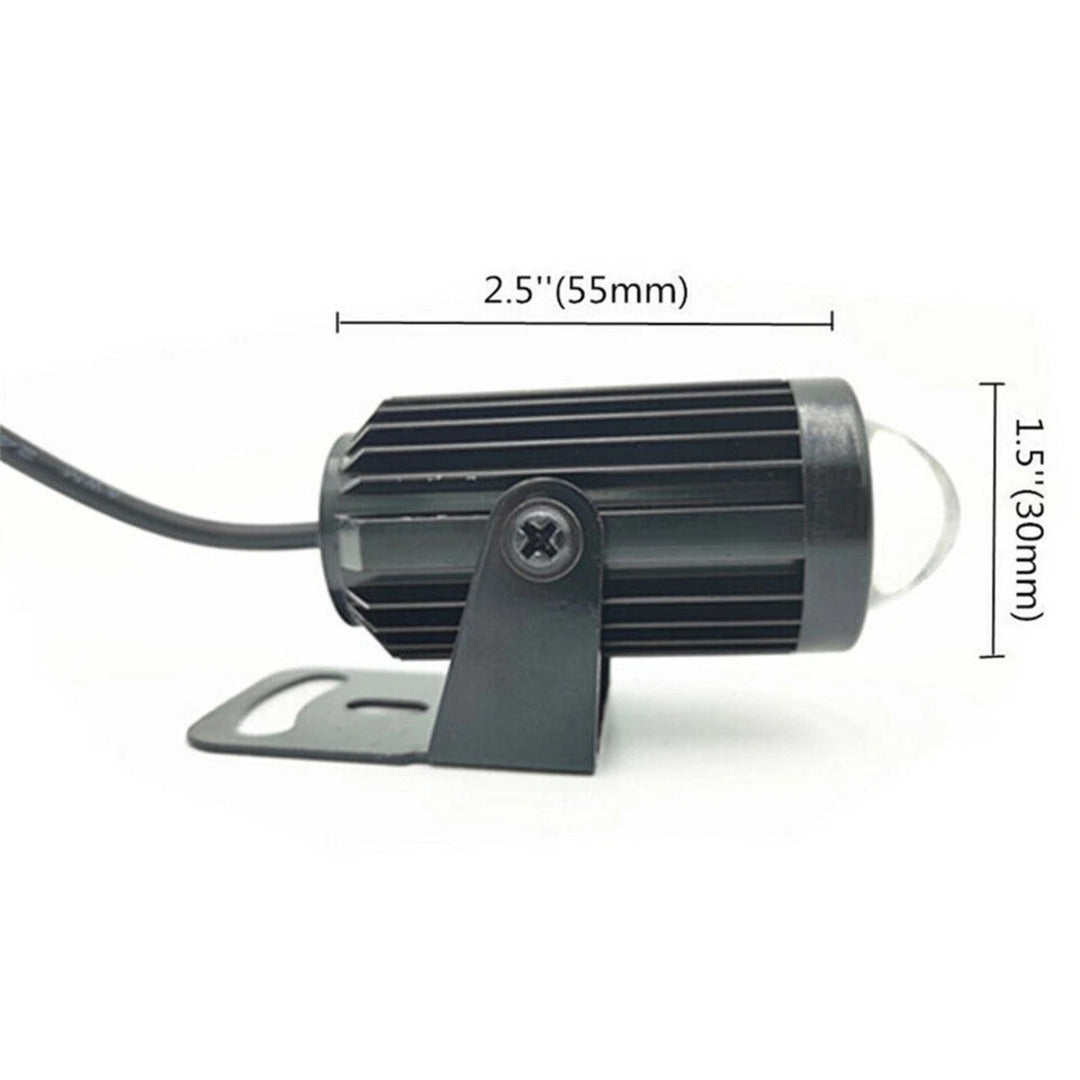 1 Pc HJG 60W Mini Projector Driving Fog Lights With Free Switch Dual Color With Devil Eye Function For All Bikes, Cars - Jeep