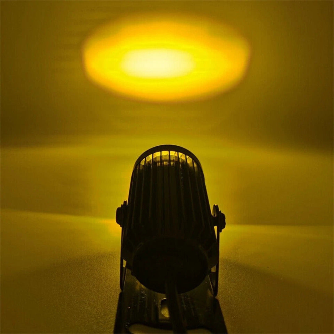 1 Pc HJG 60W Mini Projector Driving Fog Lights With Free Switch Dual Color With Devil Eye Function For All Bikes, Cars - Jeep