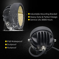 1 Pc HJG 6 SMD Floodlight 120 Watt Cree SMD With Yellow Fog Covers And Wiring Bar Light