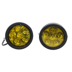 2 Pcs Set HJG 6 SMD Floodlight 120 Watt Cree SMD With Yellow Fog Covers And Wiring Bar Light