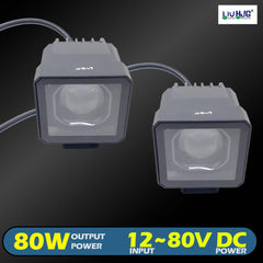 2 Pc Set HJG 80W Screwless LED Pod Light in Dual Color With Devil Eye Function