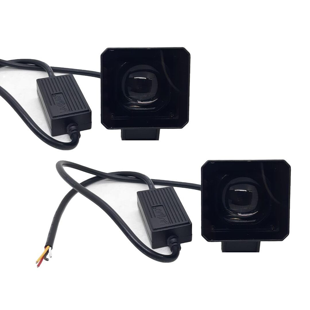 2 Pc Set HJG 80W Screwless LED Pod Light in Dual Color With Devil Eye Function