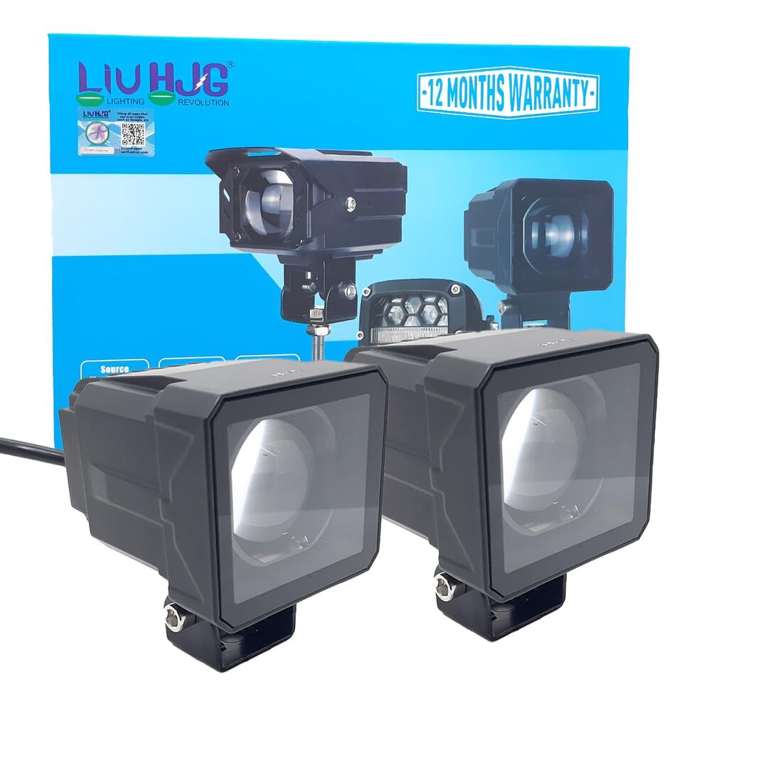 2 Pc Set HJG 80W Screwless LED Pod Light in Dual Color With Devil Eye Function