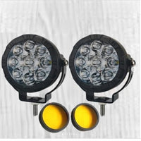 2 Pcs Set HJG 9 SMD Floodlight 180 Watt Cree SMD With Yellow Fog Covers And Wiring Bar Light