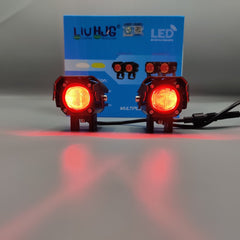 2 Pcs Set HJG Devil Eye Band Light With Dual Color Yellow/White Metal Body