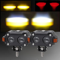 2 Pcs Set HJG Hazard Series Fog Light Double Lens 60W Orange Hazard DRL Fog light Ultra Wide Dual Colour Fog Light