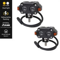 2 Pcs Set HJG Hazard Series Fog Light Double Lens 60W Orange Hazard DRL Fog light Ultra Wide Dual Colour Fog Light