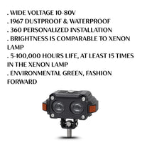 2 Pcs Set HJG Hazard Series Fog Light Double Lens 60W Orange Hazard DRL Fog light Ultra Wide Dual Colour Fog Light
