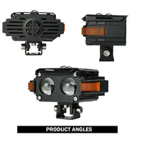 2 Pcs Set HJG Hazard Series Fog Light Double Lens 60W Orange Hazard DRL Fog light Ultra Wide Dual Colour Fog Light