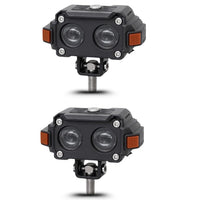 2 Pcs Set HJG Hazard Series Fog Light Double Lens 60W Orange Hazard DRL Fog light Ultra Wide Dual Colour Fog Light