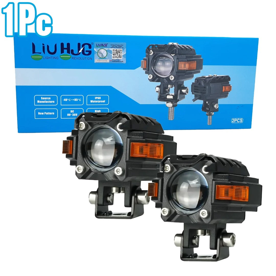 1 Pc HJG Hazard Series Fog Light Single Lens 80W Orange Hazard DRL Fog light Ultra Wide Dual Colour Fog Light