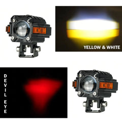 1 Pc HJG Hazard Series Fog Light Single Lens 80W Orange Hazard DRL Fog light Ultra Wide Dual Colour Fog Light