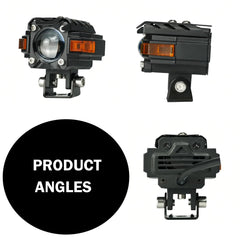 1 Pc HJG Hazard Series Fog Light Single Lens 80W Orange Hazard DRL Fog light Ultra Wide Dual Colour Fog Light