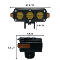 2 Pcs Set HJG Hazard Series Fog Light Triple Lens 80W Orange Hazard DRL Fog light Ultra Wide Dual Colour Fog Light