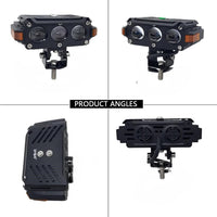 2 Pcs Set HJG Hazard Series Fog Light Triple Lens 80W Orange Hazard DRL Fog light Ultra Wide Dual Colour Fog Light