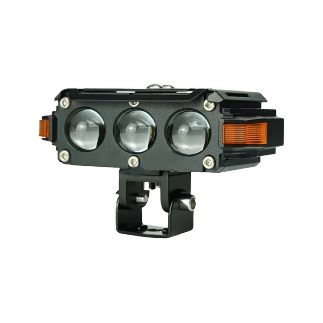 1 Pc HJG Hazard Series Fog Light Triple Lens 80W Orange Hazard DRL Fog light Ultra Wide Dual Colour Fog Light